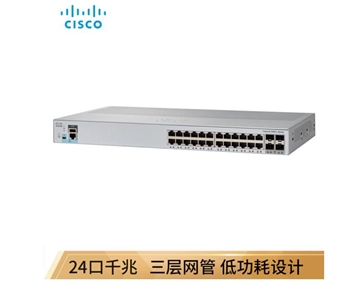 思科（CISCO）WS-C2960L-24TS-AP 智能中文WEB界面管理 24口千兆+4光口交换机