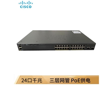 思科（Cisco）WS-C2960X-24PD-L 24口千兆POE+万兆双光口上联交换机