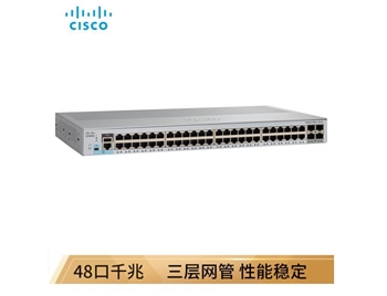 思科（CISCO）WS-C2960L-48TS-AP 智能中文WEB界面管理 48口千兆+4光口企业交换机