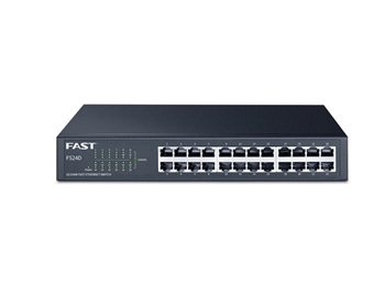 迅捷（ FAST）24口百兆钢壳桌面式交换机 FS24D
