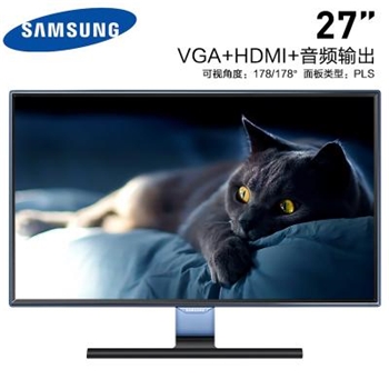 三星（SAMSUNG）S27E390H 27英寸液晶显示器 HDMI/VGA接口 1920X1080分辨率 PLS面板 屏幕比例16:9 