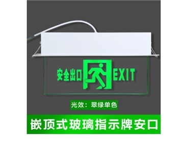 消防应急灯透明LED高亮钢化玻璃安全出口指示灯牌【安全出口】新国标