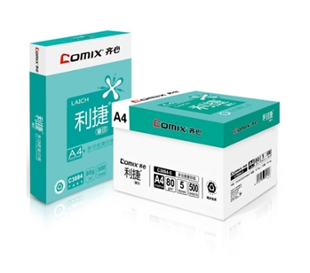 齐心(Comix) 利捷复印纸A4纸 80g纸5包装 500张/包(整箱2500张) 双面打印