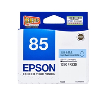 爱普生（Epson）T0855淡青色墨盒 C13T122580（适用PHOTO 1390 R330）