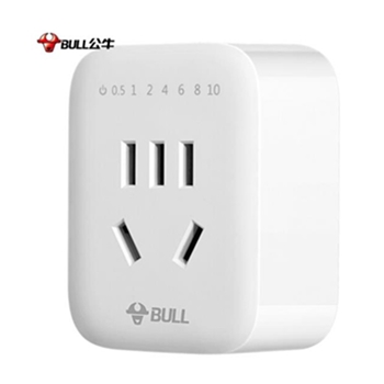 公牛（BULL）定时器插座 新国标定时插 防过充倒计时定时器 无线插头 一键设定方便快捷 3脚插头倒计时定时器D-5[无循环] 