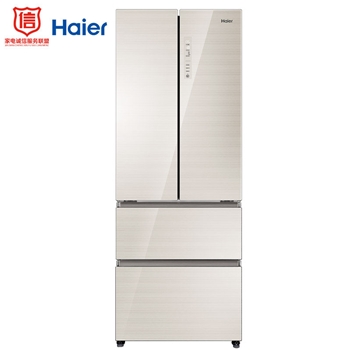 海尔（Haier ）449升冰箱 双变频冰箱 风冷无霜冰箱 多门冰箱 一级节能冰箱 厨装一体变温冰箱 纤薄机身彩晶玻璃面板冰箱BCD-449WDCO