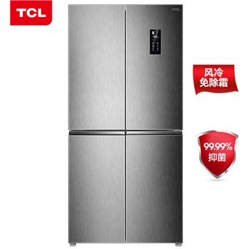 TCL 480升 双变频十字对开多门冰箱 风冷无霜 电脑控温 AAT养鲜 魔幻空间（典雅银）BCD-480WEPZ50