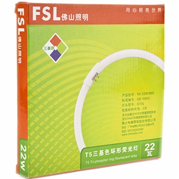 佛山照明（FSL）节能灯T5环形灯管22W荧光灯管 白光灯管