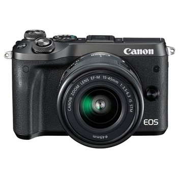佳能(Canon）EOS M6 微单相机 含EF-M 15-45mm f/3.5-6.3 IS STM镜头 黑色
