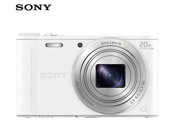 索尼（SONY） DSC-WX350 便携数码相机/照相机/卡片机 白色（约1820万有效像素 20倍光学变焦 Wi-Fi遥控）