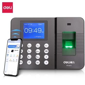 得力(deli)智能企业云考勤机 指纹/手机定位考勤 wifi联网打卡机 APP远程管理 考勤数据接口可定制 3960C