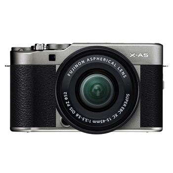 富士（FUJIFILM）X-A5/XA5 微单相机 套机 深银色（15-45mm镜头 ) 2420万像素 4K视频 蓝牙WIFI