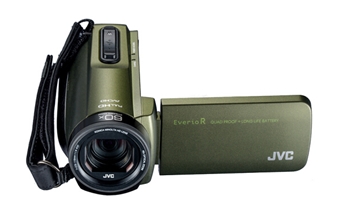 杰伟世（JVC）GZ-R465GAC 四防高清数码家用摄像机/高清运动DV/防水/内置4G内存 军绿色