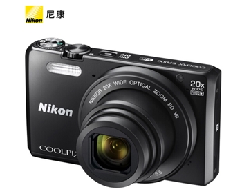尼康（Nikon）COOLPIX S7000 数码照相机 黑色 (1602万有效像素 20倍光变 背入式CMOS 3英寸屏 WIFI)
