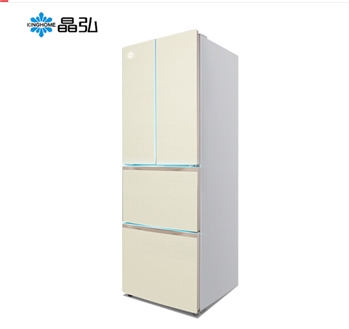 晶弘 BCD-302WPQG 变频风冷302升无霜法式多门冰箱 智能家用 朗玉金