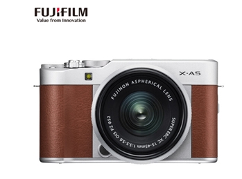 富士微单（FUJIFILM）X-A5/XA5 XC15-45 星光棕（Brown）微单/照相机 2420万像素 4K视频 蓝牙WIFI