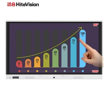 会议屏会议平板鸿合（HiteVision）ICB-V86P办公视频会议系统电子白板教学一体机交互触摸电视 86英寸 4K屏 标配含支架+无线传屏器