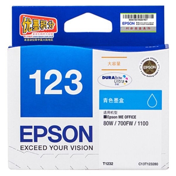 爱普生（Epson）T1232 青色 打印机墨盒 适用ME1100 80W 700fw 打印量815页