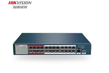 海康威视 DS-3E0326P-E/M 交换机26口百兆poe交换机延长网线传输 非网管标准 