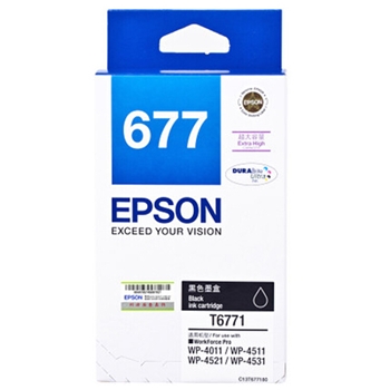 爱普生（Epson）T6771 黑色墨盒 适用于WP-4011 WP-4511 WP-4521 WP-4531 打印量3200页