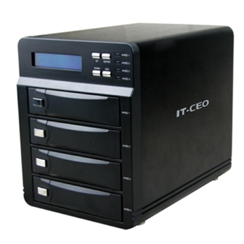 IT-CEO V14S3 3.5寸 USB3.0&E-SATA硬盘抽取盒四硬盘盒磁盘阵列盒/硬盘架 带RAID功能