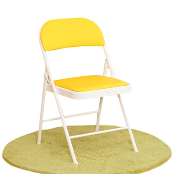 迈亚家具 折叠椅 电脑椅 办公椅 会议椅 洽谈椅 小椅子 白腿黄面-加厚版