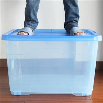正品特大号塑料收纳箱 透明滑轮衣服玩具整理储物箱子有盖加厚箱