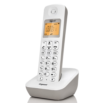 Gigaset(原西门子)A190L系统 岩石白 数字无绳电话 高清晰免提家用电话机 单机 屏幕背光 一键免打扰