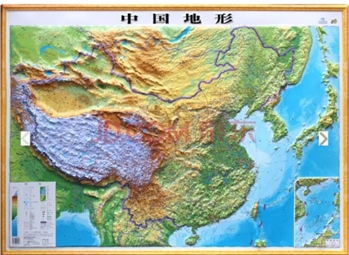 【精雕版 企业】2018年新 立体地图 中国地形 1.1*0.8米 三维凹凸 学习办公装饰