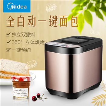 美的（Midea）面包机 ESC1510 智能多功能家用 全自动撒酵母果料 仿土窖设计 酸奶机 蛋糕机